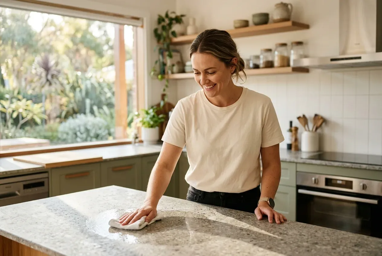 A Ranges Cleaning Co. cleaner at work in a Lancefield home